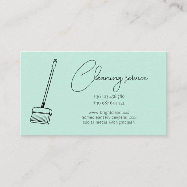 Carte de visite du service de nettoyage écologique (Devant)