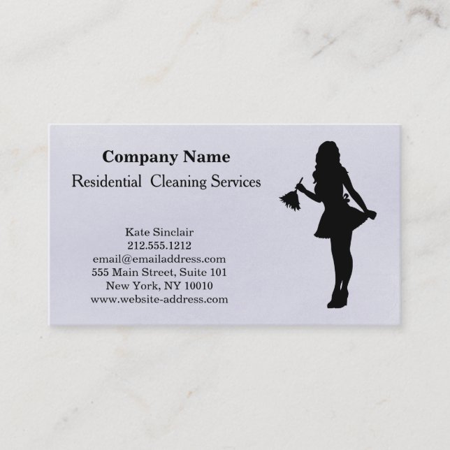 Carte de visite du service de nettoyage profession (Devant)