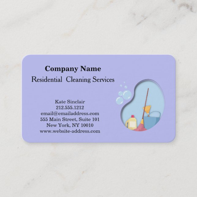 Carte de visite du service de nettoyage profession (Devant)