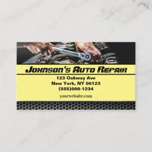 Carte de visite du service de réparation mécanique