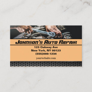 Carte de visite du service de réparation mécanique