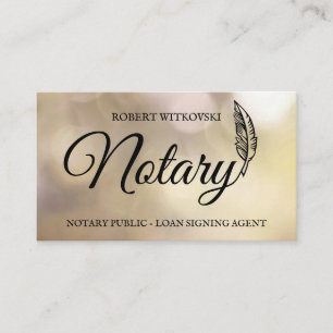 Carte de visite du service du logo en plume du not