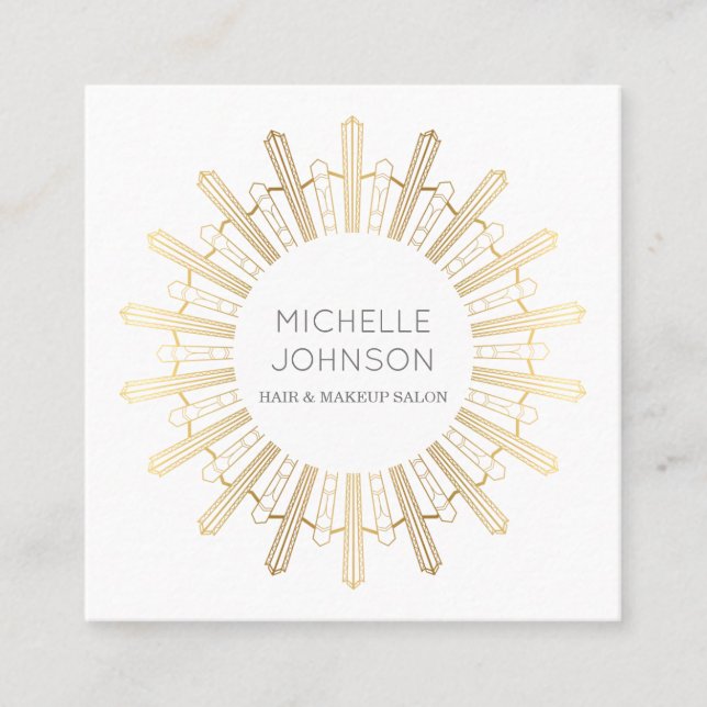 Carte de visite du soleil d'art déco (Devant)