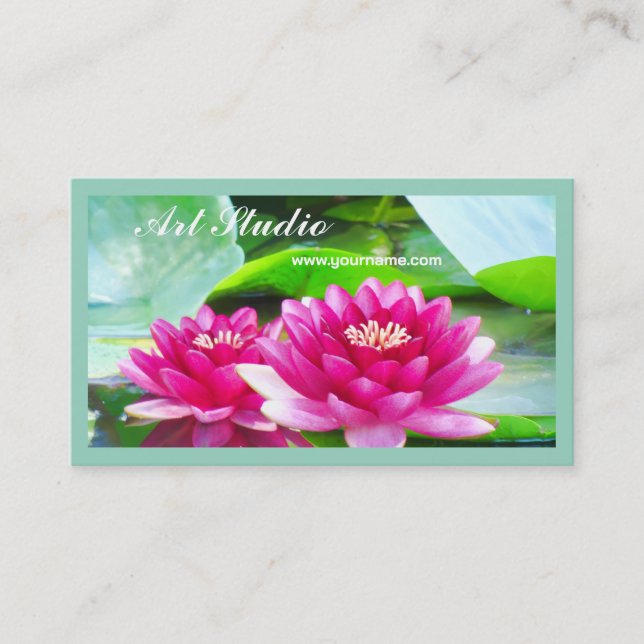 Carte de visite du studio d'art Water Lilies (Devant)