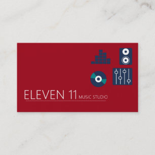 Carte de visite du studio de musique Cool rouge fo