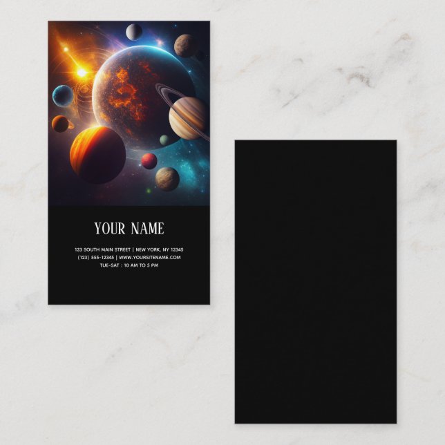 Carte de visite du système solaire (Devant / Derrière)