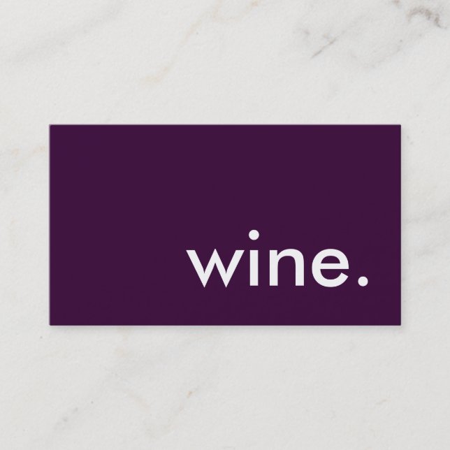 Carte De Visite du vin. (Devant)