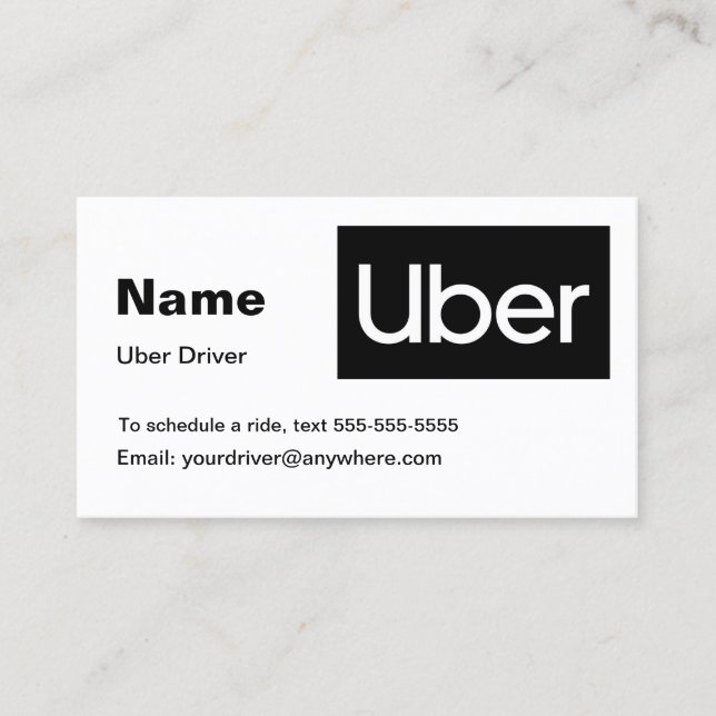 Carte de visite d'Uber (Devant)
