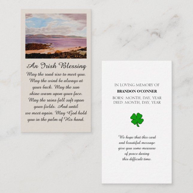 Carte De Visite Dublin Célébration de la vie avec Purple Red Sienn (Devant / Derrière)