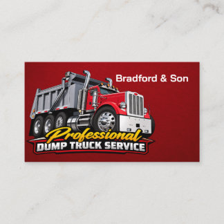 Carte De Visite Dump Truck Company Trucking Service Business Card