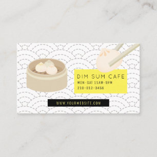 Carte De Visite Dumpling Dim Sum Restaurant chinois moderne Café