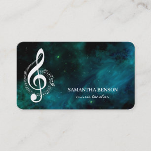 Carte de visite d'un musicien élégant avec note de