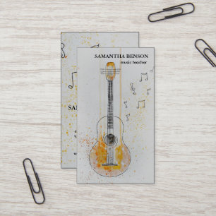 Carte de visite d'un musicien élégant avec note de