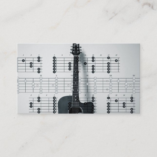 Carte de visite d'un musicien élégant avec note de (Devant)