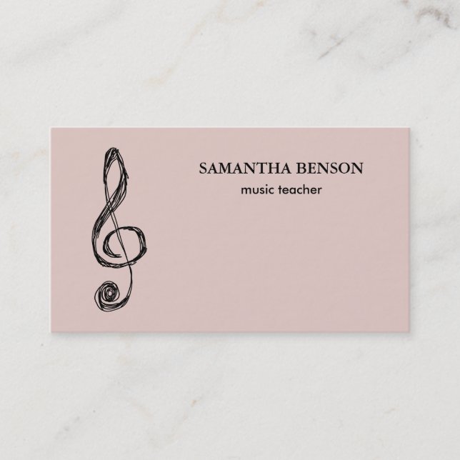 Carte de visite d'un musicien élégant avec note de (Devant)