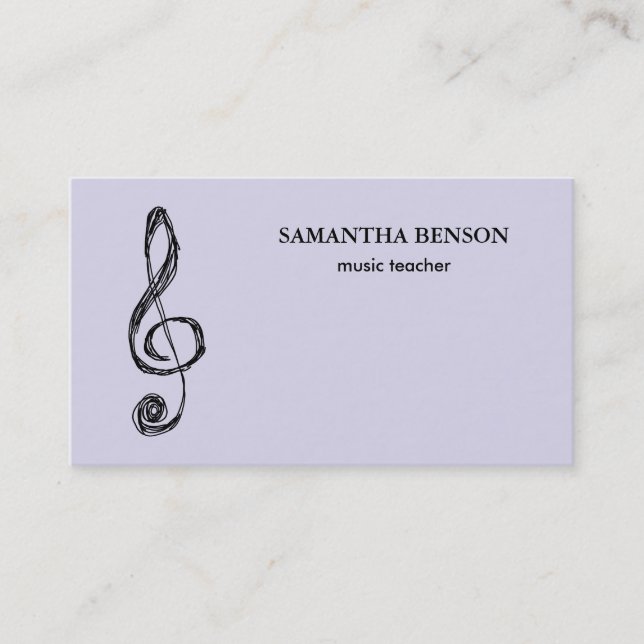 Carte de visite d'un musicien élégant avec note de (Devant)