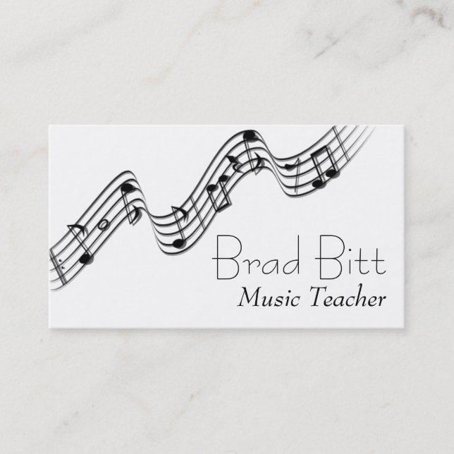 Carte de visite d'un professeur de musique moderne (Devant)