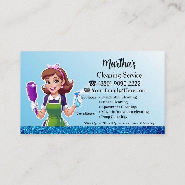 Carte de visite d'un service de nettoyage moderne (Devant)