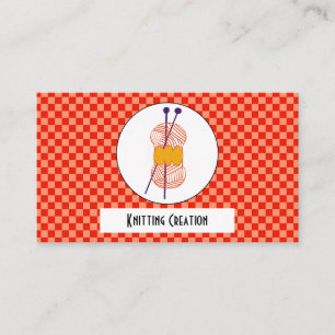 Carte De Visite Duo Orange & Light Orange Buffalo Plaid Tricot