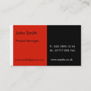 Carte De Visite Duo - rouge et noir (2" x 3,5")