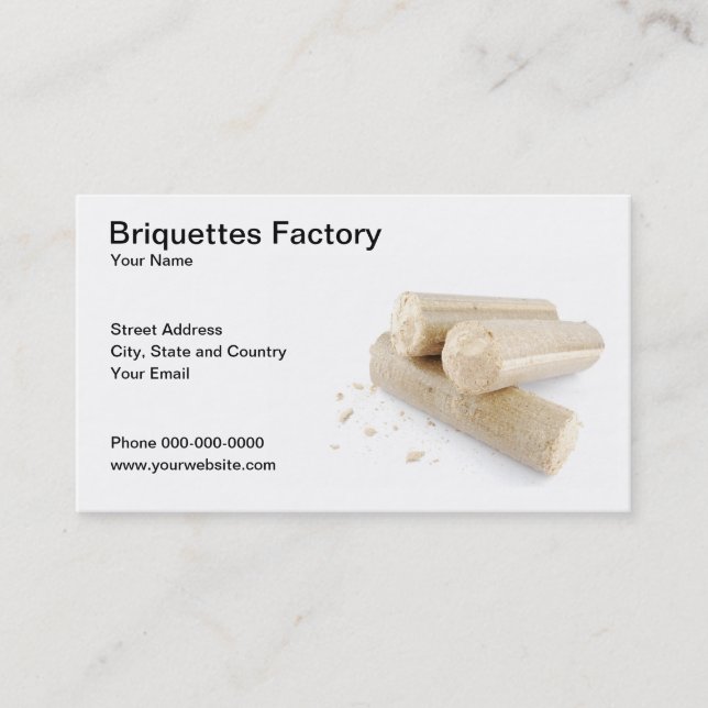 Carte de visite d'usine de briquettes (Devant)