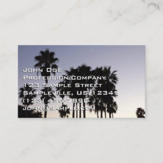Carte De Visite Dusk avec palmiers Scène tropicale