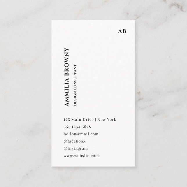 Carte De Visite Dusky Rose Scandi | Conception moderne minimaliste (Devant)
