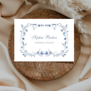 Carte De Visite Dusty Blue Chinoiserie Floral