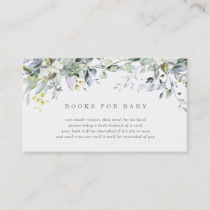 Carte De Visite Dusty Blue Florals Livres pour Baby Card
