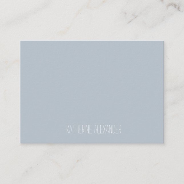 Carte De Visite Dusty Blue Nom Uniquement sur le Devant (Devant)