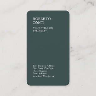 Carte De Visite Dusty Green Unique Plain Minimaliste Premium Silk