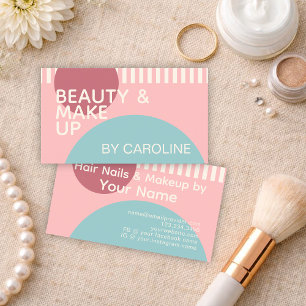 Carte De Visite Dusty Rose Blush Pink Mint Turquoise Green Art Mot