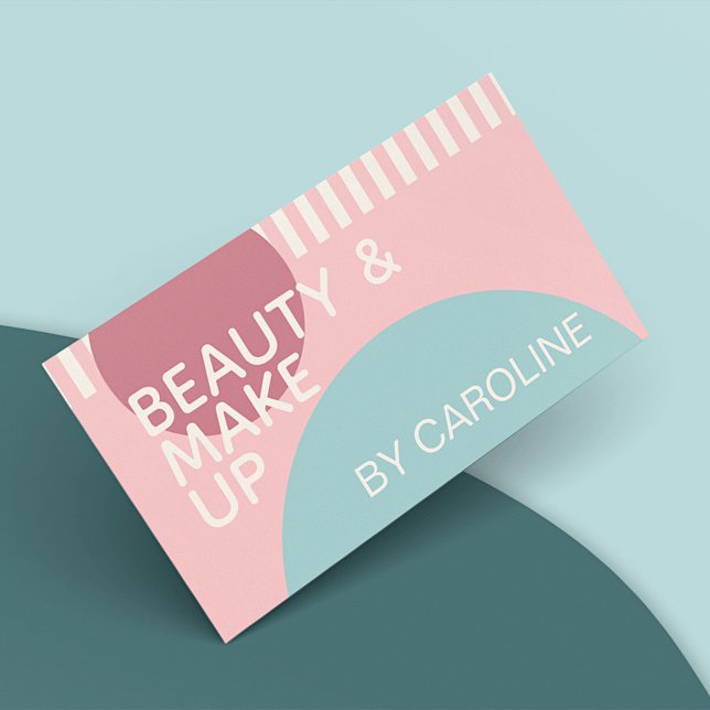 Carte De Visite Dusty Rose Blush Pink Mint Turquoise Green Art Mot (Créateur téléchargé)