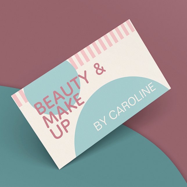 Carte De Visite Dusty Rose Blush Pink Mint Turquoise Green Art Mot (Créateur téléchargé)