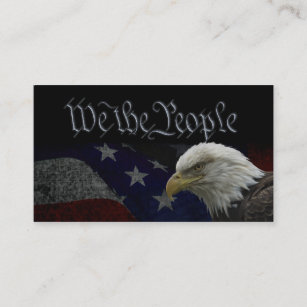 Carte De Visite Eagle chauve américain sur le drapeau