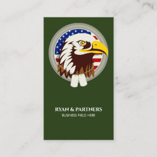 Carte De Visite Eagle Emblem USA Drapeau vertical