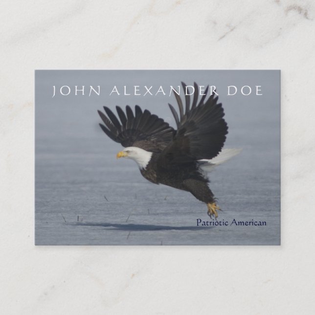 Carte De Visite Eagle patriotique effectuant le vol - coutume (Devant)