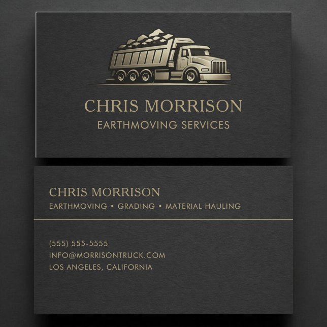 Carte De Visite Earthmoving Services Professional (Créateur téléchargé)