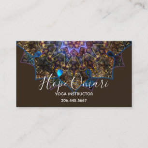 Carte De Visite Earthy Golden Mandala Chic, tendance et moderne