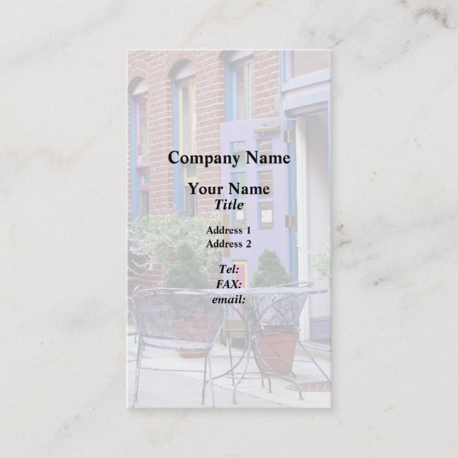 Carte De Visite Easton PA - Sièges extérieurs (Devant)