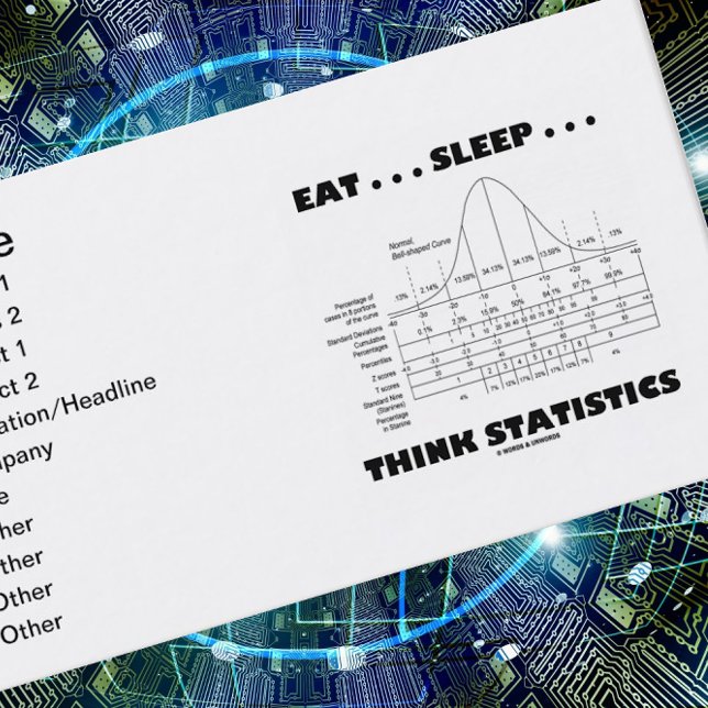 Carte De Visite Eat Sleep ... Think Statistics (Customizable business card for any person who engages in "Eat ... Sleep ... Think Statistics"!)