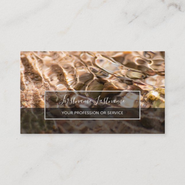 Carte De Visite Eau coulée dans un ruisseau clair pour bus de sant (Devant)