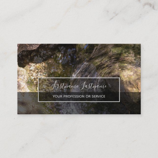 Carte De Visite Eau coulée dans un ruisseau clair pour bus de sant (Devant)