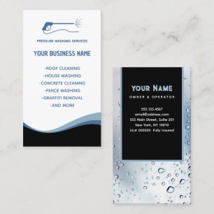 Carte De Visite Eau de lavage sous pression Gouttes Nettoyage de l