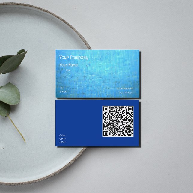 Carte De Visite Eau de piscine - code QR (Créateur téléchargé)