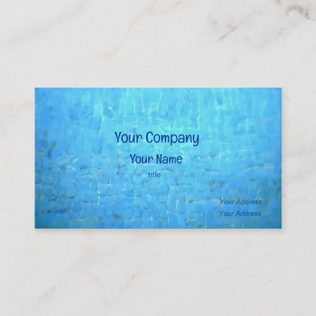 Carte De Visite Eau du pool ajouter QR (Devant)