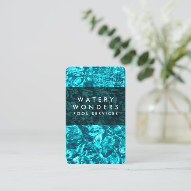 Carte De Visite Eau Éclairage Piscine Nettoyant Gardener (Debout devant)