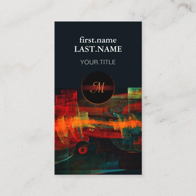 Carte De Visite Eau Orange Rouge Bleu moderne Art Abstrait Motif (Devant)