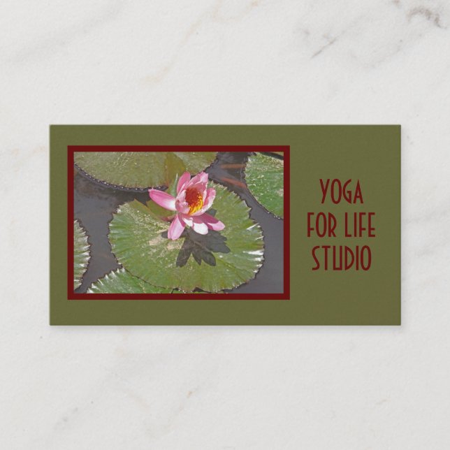 CARTE DE VISITE EAU ROSE LILY ET LILY PADS/PERSONNALISABLE (Devant)