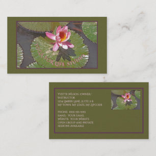 CARTE DE VISITE EAU ROSE LILY ET LILY PADS/PERSONNALISABLE
